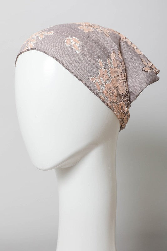 Bohemian Floral Lace Headscarf