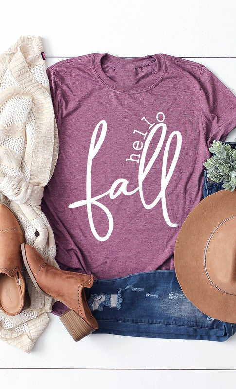 Hello Fall PLUS SIZE Graphic Tee
