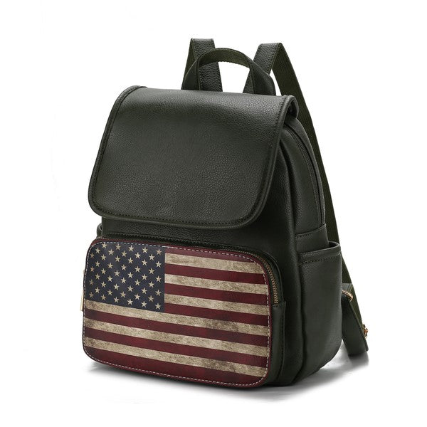 MKF Collection Regina Flag Women Backpack by Mia K