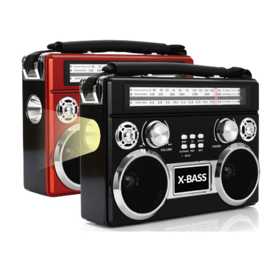Supersonic Portable 3 Band Radio w BT & Flashlight