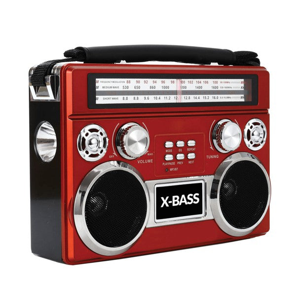Supersonic Portable 3 Band Radio w BT & Flashlight