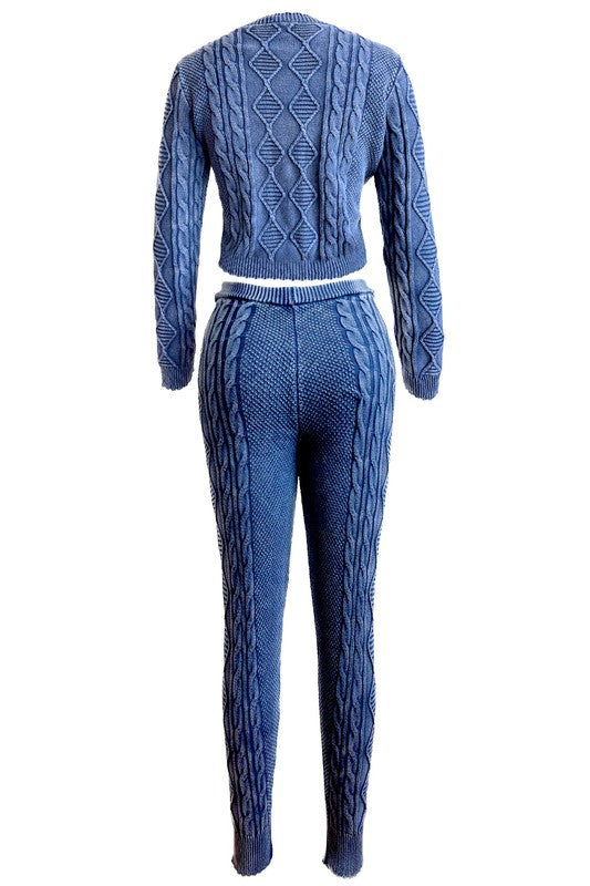 WOMEN FASHION 2PCS SWEATER PANTS SET