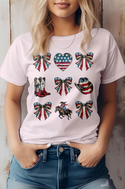 Cowgirl 4th of July Coquette Western Graphic Tee