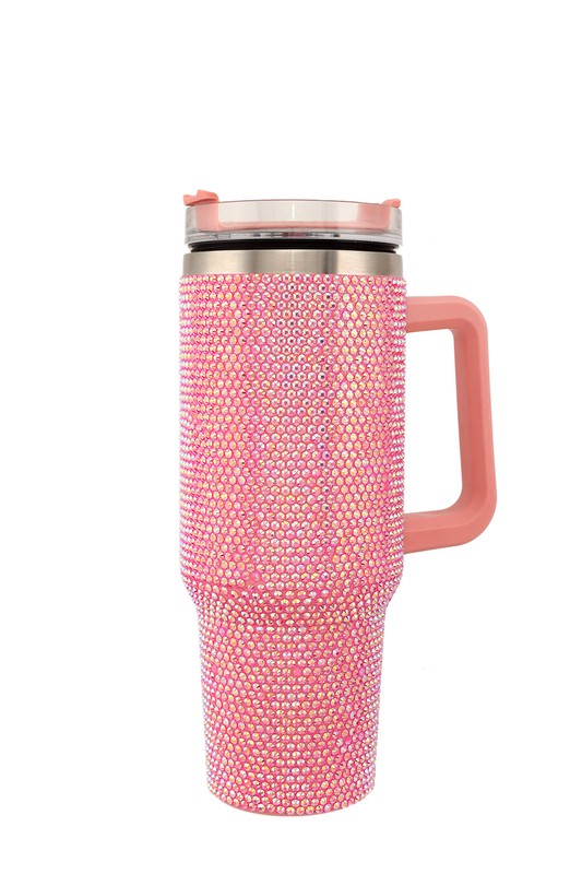 Rhinestone and Handle Tumbler