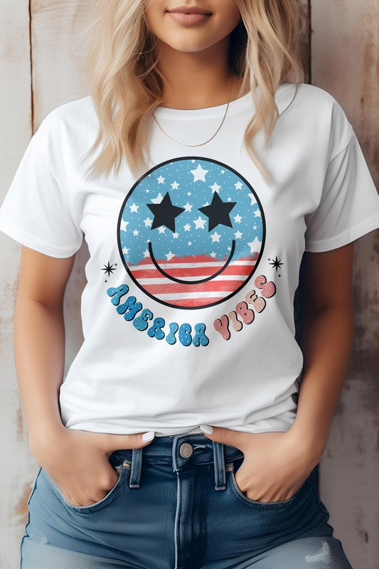 America Vibes Retro, 4th of July Graphic Tee