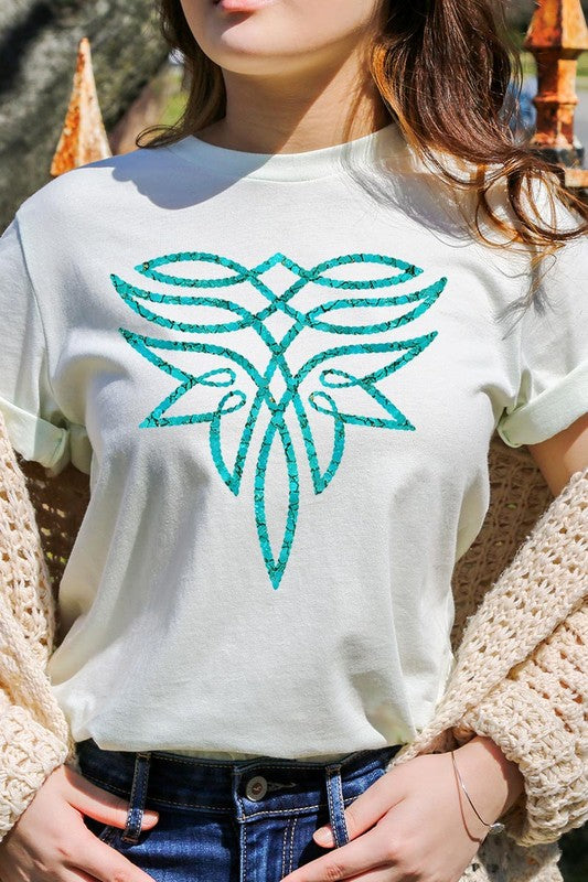 Turquoise Boot Stitch Graphic T Shirts