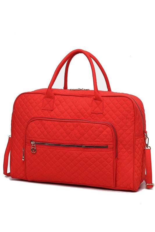 MKF Collection Jayla Solid Quilted Duffle Bag
