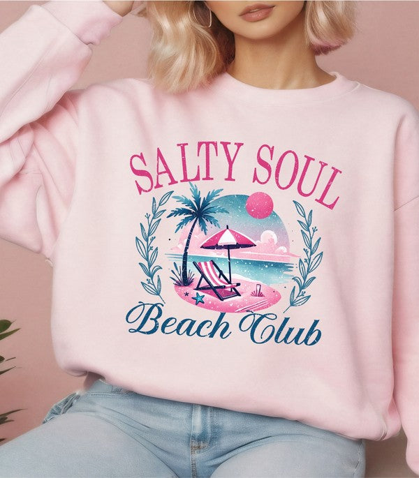 Salty Soul Beach Club CrewNeck Sweatshirt