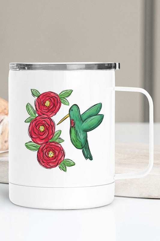 Spring Green Hummingbird Stainless Steel Cup