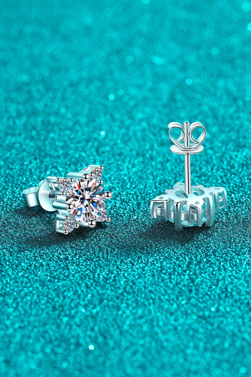 Four Leaf Clover 2 Carat Moissanite Stud Earrings