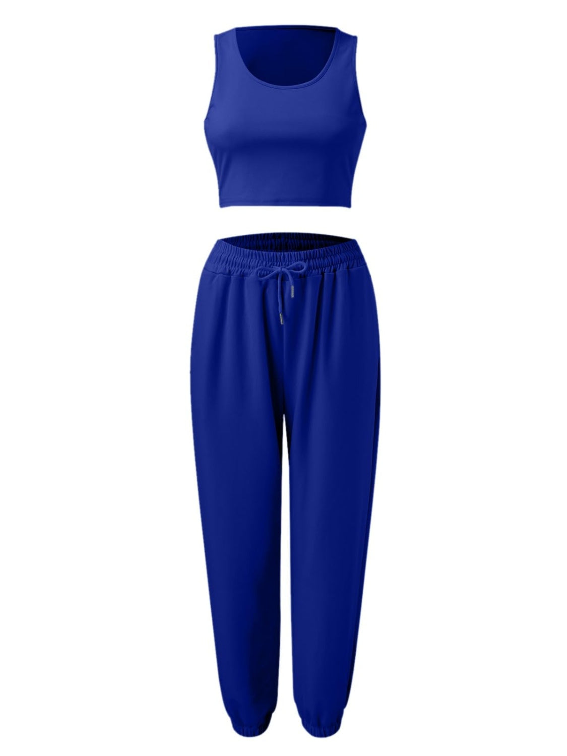 Wide Strap Top and Drawstring Joggers Set