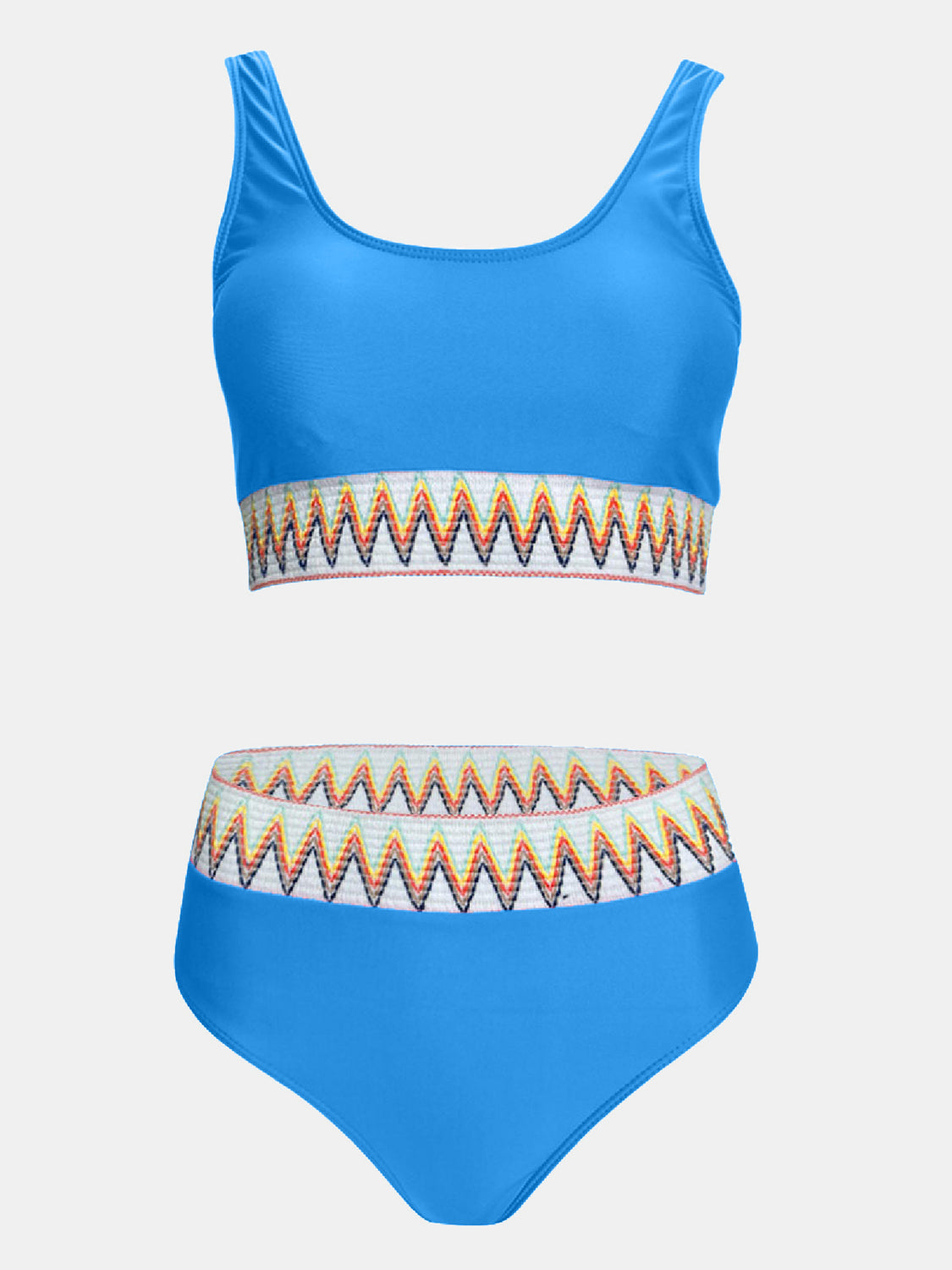 Scoop Neck Wide Strap Two-Piece Swim Set