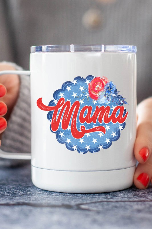 Mama Blue Circle Stainless Steel Cup